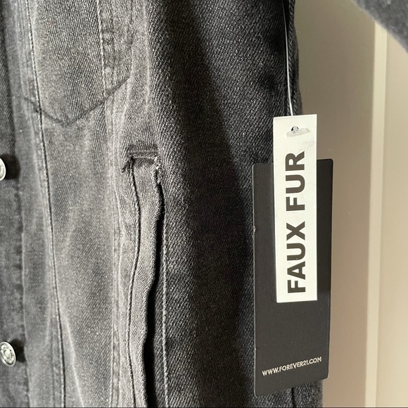 Forever 21 Faux Fur Denim Jacket - Picture 4 of 5